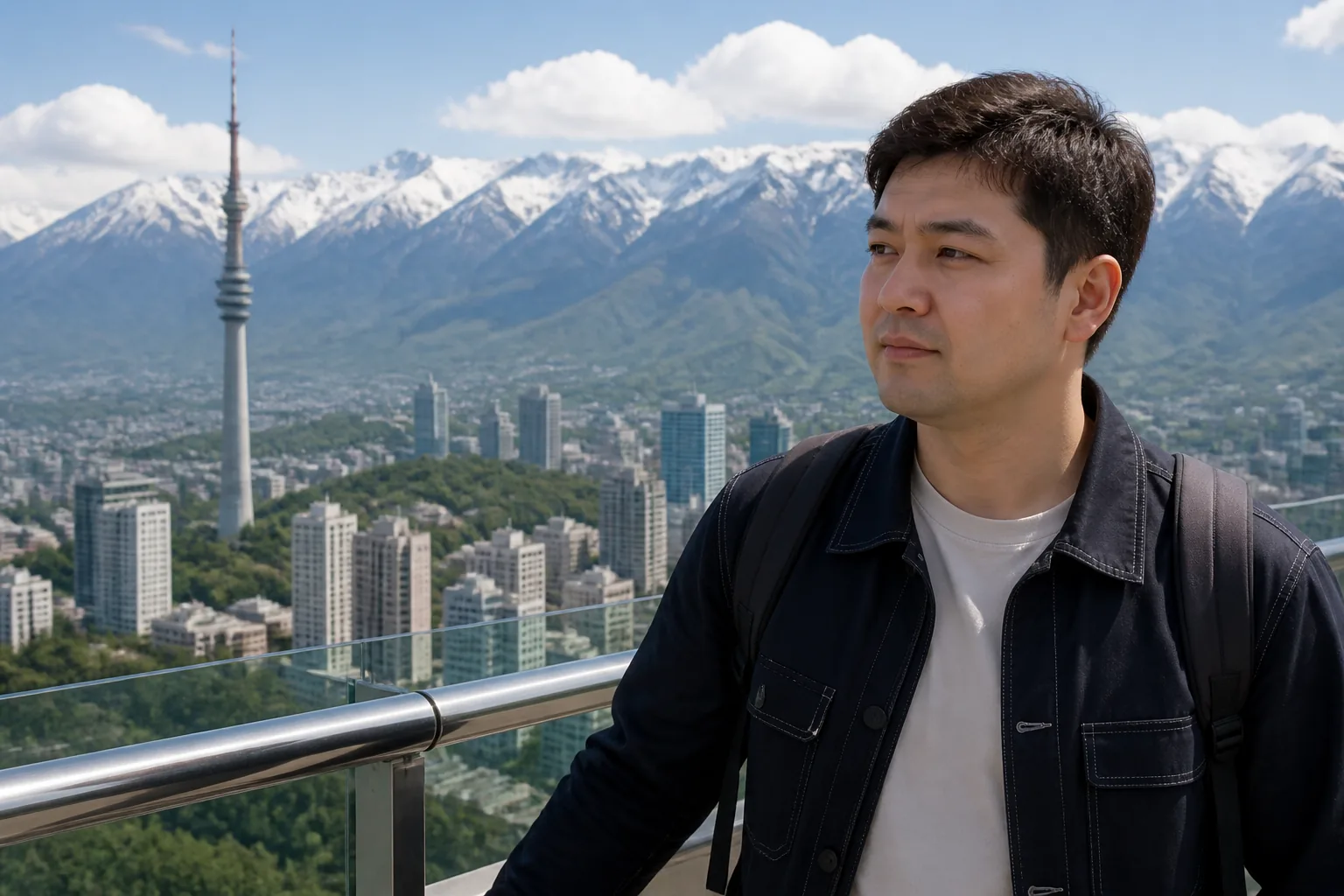 즉흥 여행 장면을 상징하는 공항 출발 안내판과 TV 카메라