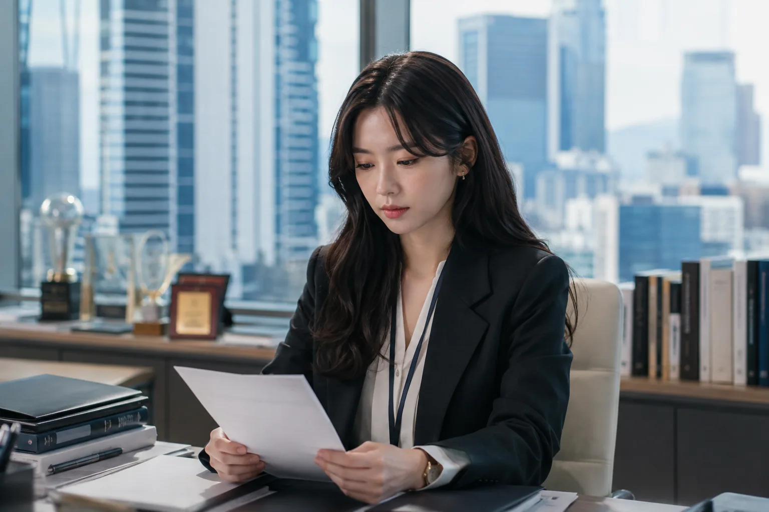 촬영을 위해 준비된 로맨스 드라마 대본과 제작 자료