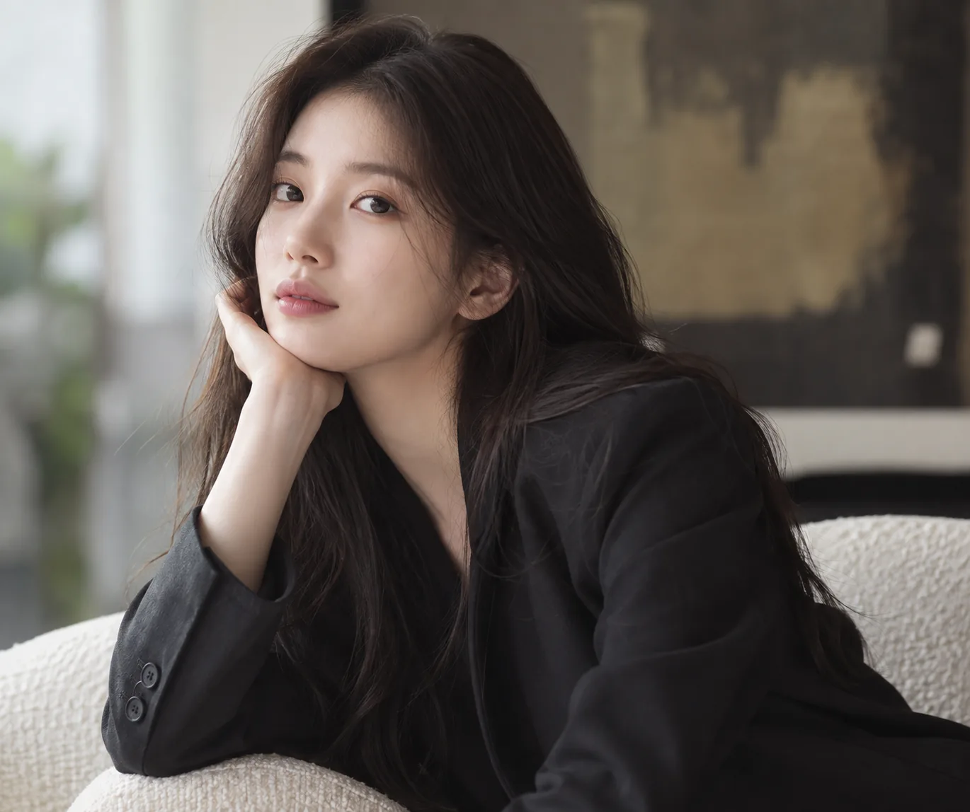 Actress exploring contrasting emotions through subtle facial expressions